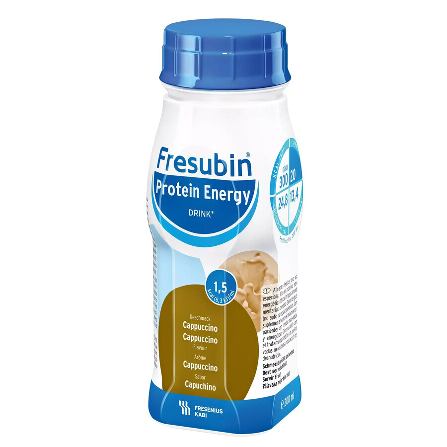 Fresubin Protein Energy cu aromă de cappuccino, 4 x 200 ml, Fresenius Kabi