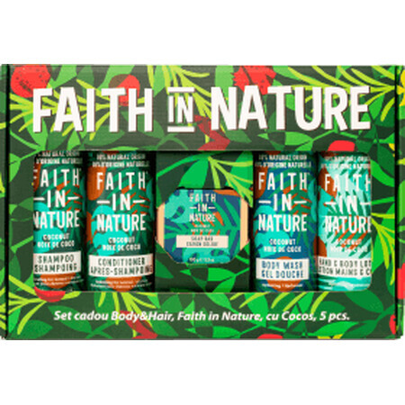 Faith in Nature Veganes Haar- und Körperpflege-Geschenkset mit Kokosöl, 1 Stück