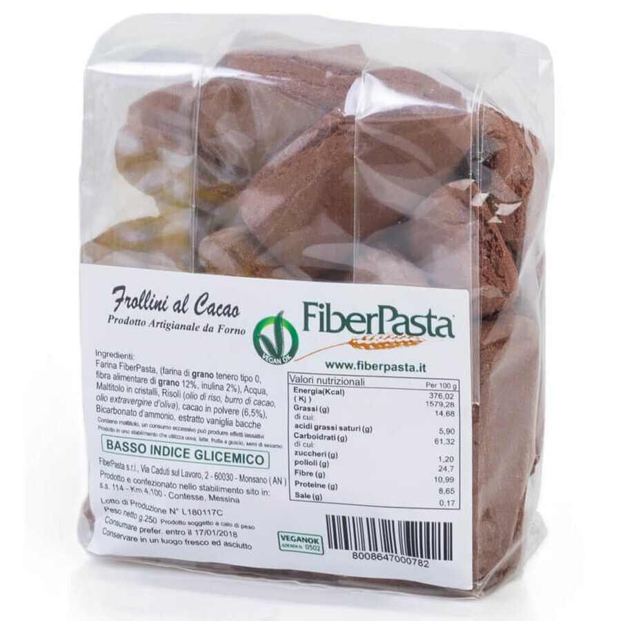 Galletas de cacao, 250 g, Fibra Pasta