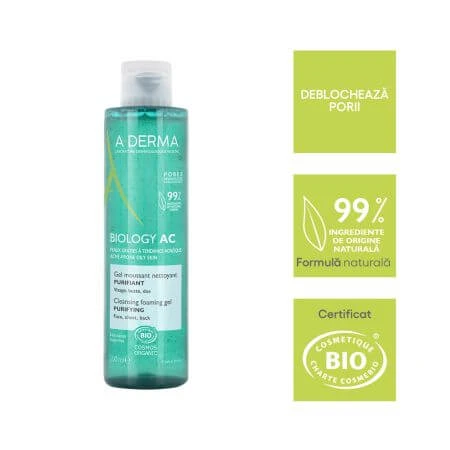 A-Derma Biology AC Purifying Foaming Cleansing Gel, 200 ml