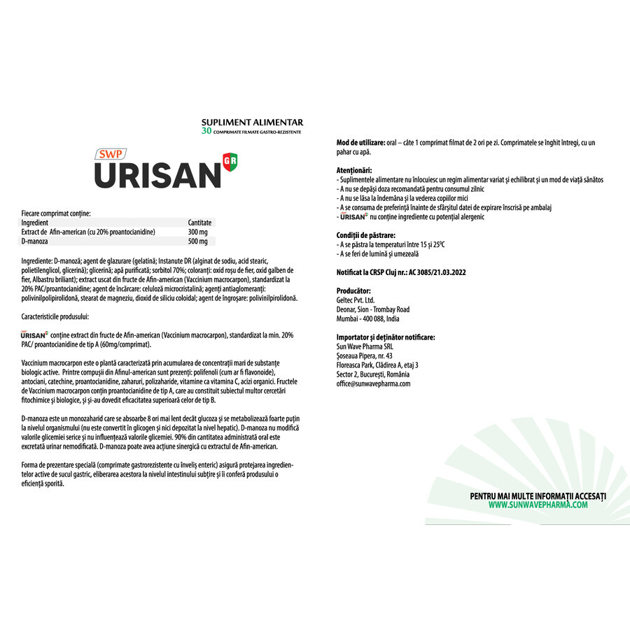 Urisan Harnwege, 30 Tabletten, Sun Wave Pharma