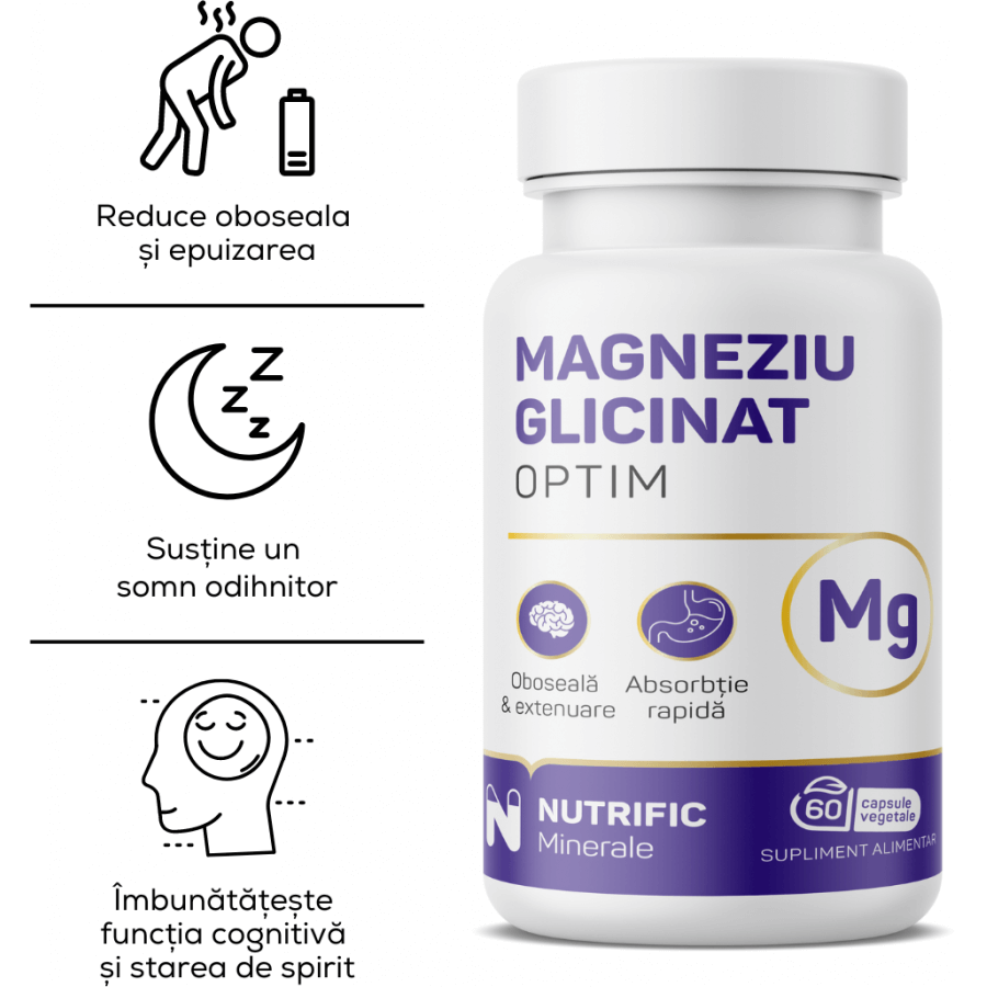 Magneziu glicinat Optim, 60 capsule, Nutrific