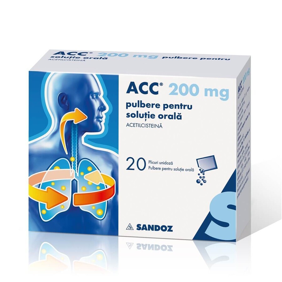 Acc 200 pulbere, 20 plicuri, Sandoz