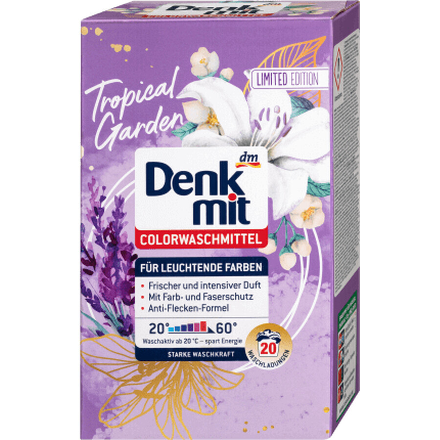 Denkmit Colour laundry detergent, powder, tropical garden 20 washes, 20 washes