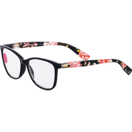 Visiomax Ochelari de citit, dioptrie: +2,50, negru cu mânere decorate cu flori, 1 buc