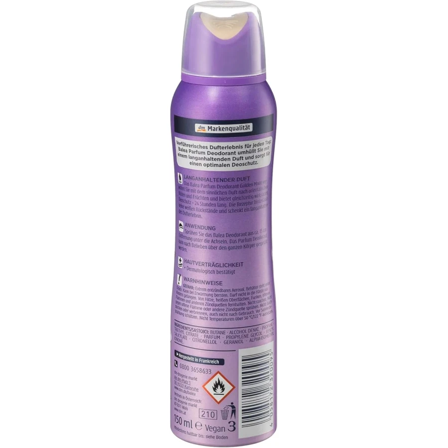 Balea Deodorant-Spray Golden Moon, 150 ml