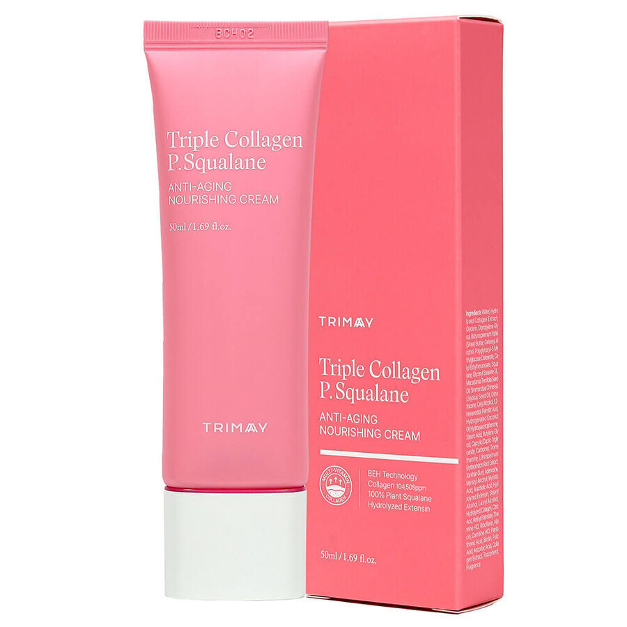 Crema Anti-Aging Hranitoare pentru Fata, Triple Collagen P.Squalane, Trimay, 50 ml, Biocart