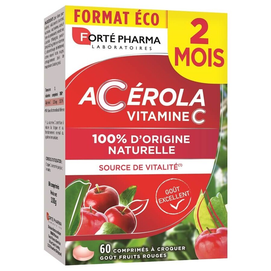 Acerola Vitamin C, 60 Kautabletten, Forte Pharma