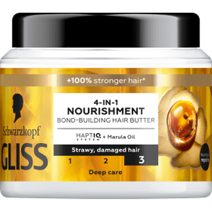 Schwarzkopf GLISS Mască de păr 4 în 1 nutritivă, 400 ml