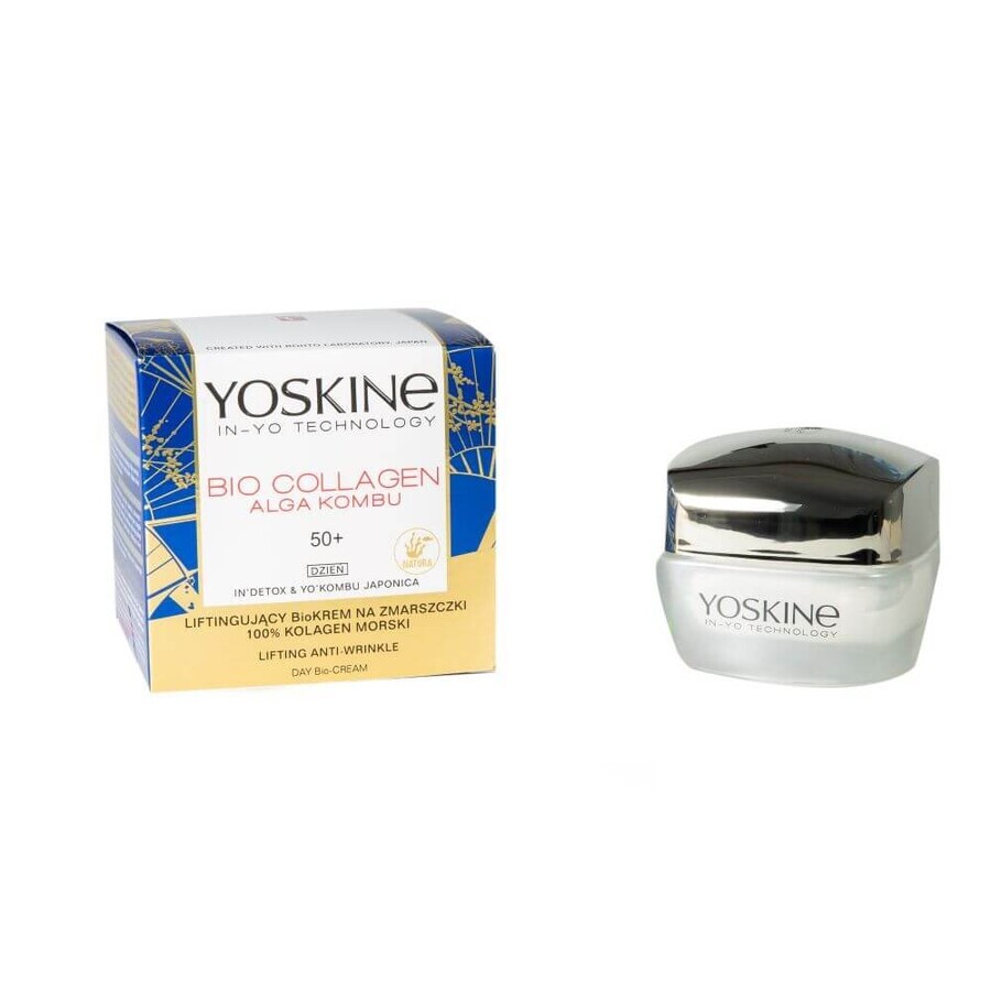 Crema de zi antirid si lifting, pentru tenul 50+ Bio Collagen, 50 ml, Yoskine