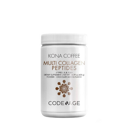 Codeage Kona Coffee Multi Collagen - 5 Arten Collagen Peptide, hydrolysiertes Collagen aus 5 Quellen in Form von Peptiden mit löslichem Kona Kaffee, 408 g, GNC