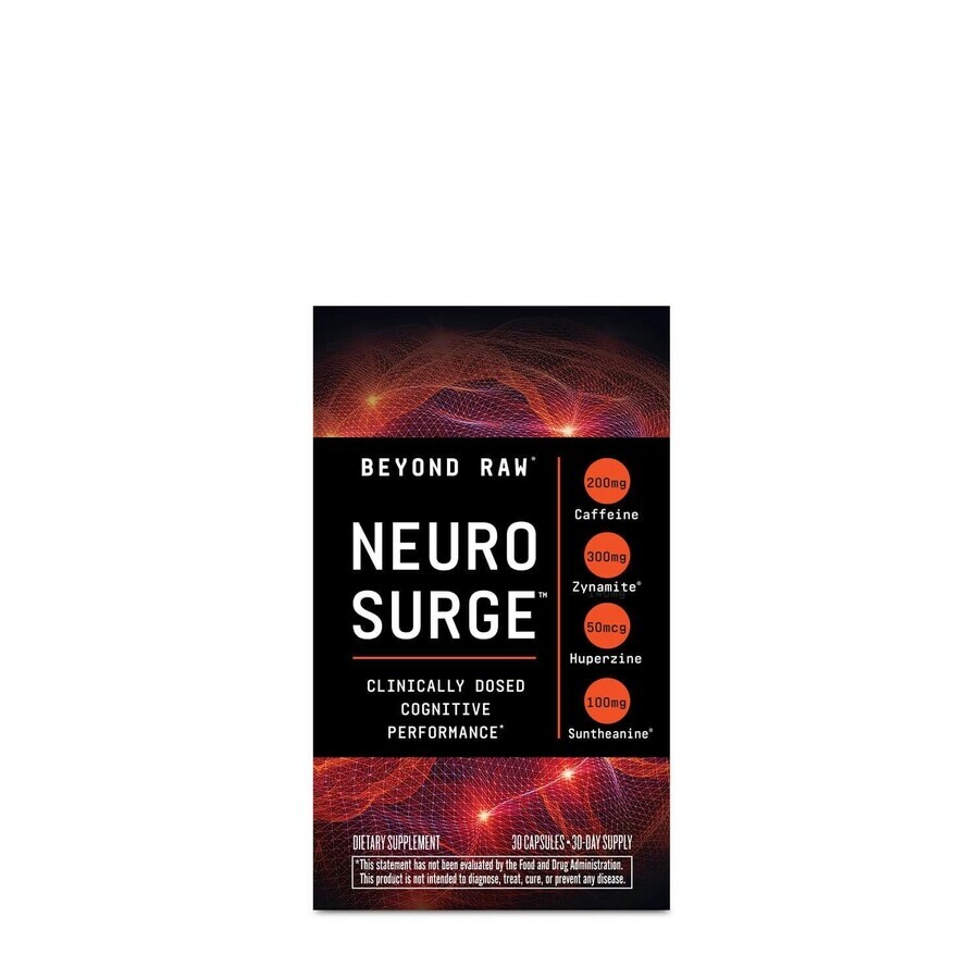 Beyond Raw Neuro Surge, Nootropic Formula for Cognitive Performance, 30 cps, GNC