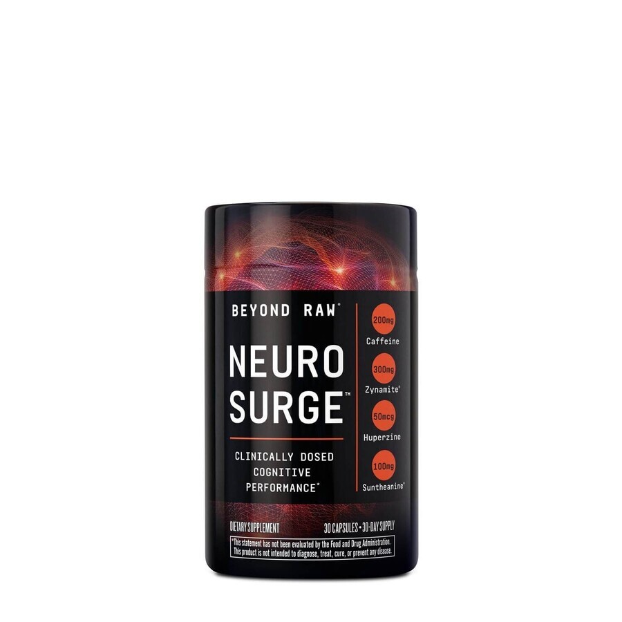 Beyond Raw Neuro Surge, Nootropic Formula for Cognitive Performance, 30 cps, GNC