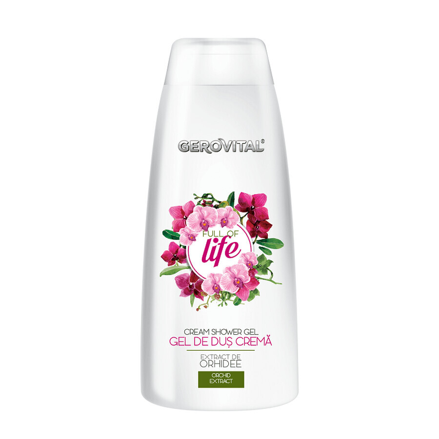 Gel de dus crema cu extract de orhidee Full of Life Gerovital, 750 ml, Farmec