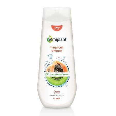 Gel de dus crema Tropical Dream Papaya si Kiwi, 400 ml, Elmiplant