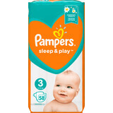 Pampers Sleep & Play Baby Windeln, Größe 3, 6-10kg, 58 Stück