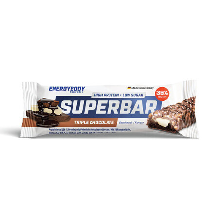 Superbar Tripple Chocolate Eiweißriegel, 50 g, Energybody