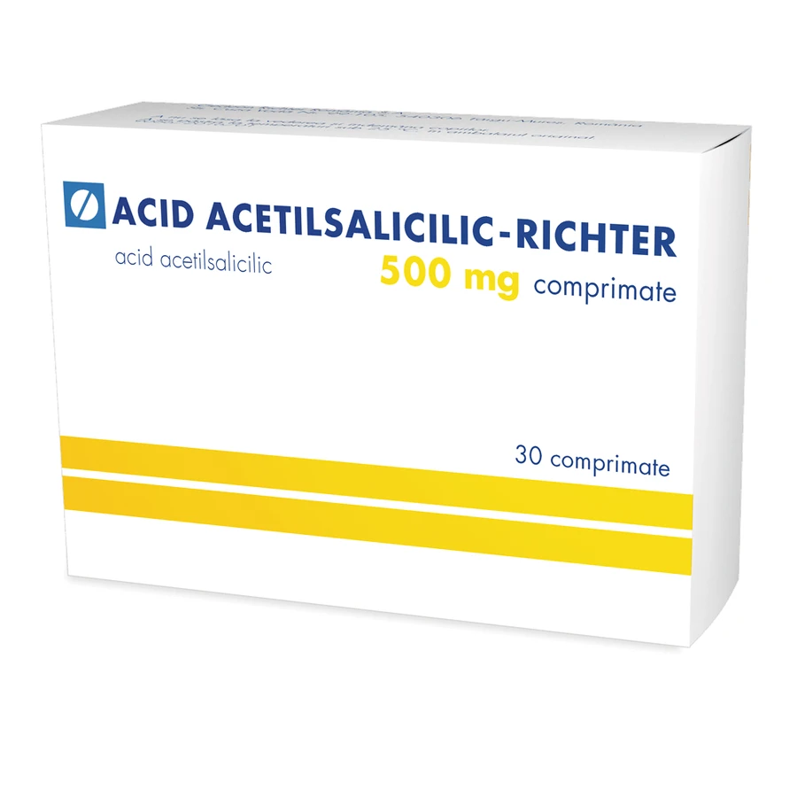 Acetylsalicylzuur 500mg en calciumgluconaat 150 mg, 30 tabletten, Gedeon Richter Roemenië