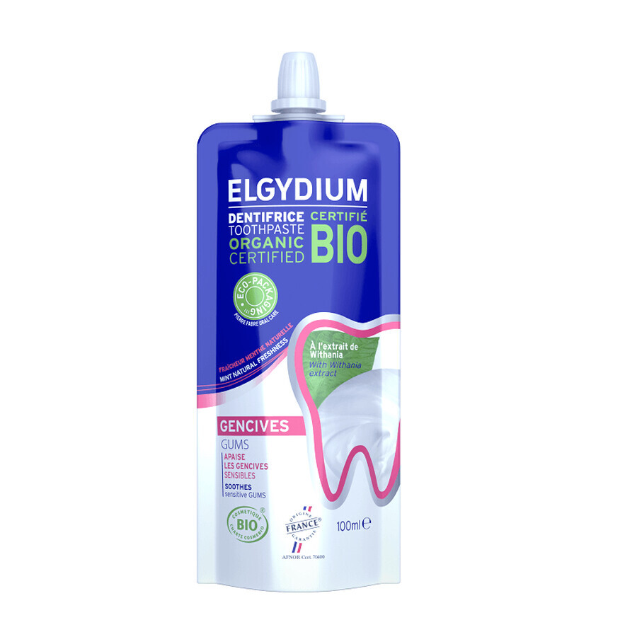 Dentifrice pour gencives sensibles Elgydium Gums Organic, 100 ml, Elgydium