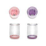 Set de 2 vasos infantiles con diseño interior, Rosa y Morado, Melii