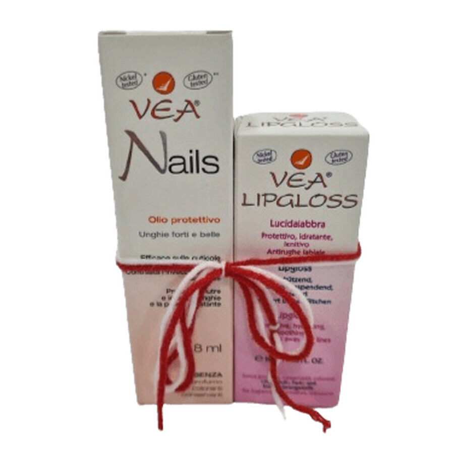 Pachet Vea Nails Ulei Protector Unghii 8ml + Vea Lipgloss Luciu Buze 10ml, Hulka