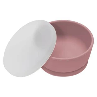 Silikonowa miseczka z przyssawką i pokrywką, 6 miesięcy+, Old Rose, Appekids
