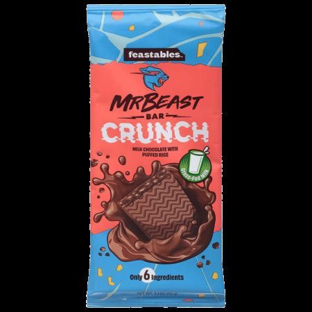 Vollmilchschokolade und Cunch-Reis-Crispies, 60 g, Mr. Beast Feastables