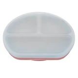 Compartmentalized silicone plate with suction cup and lid, 6 months+, Old Rose, Appekids