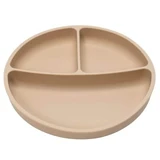 Compartmentalized silicone plate with suction cup, 6 months+, Bubble Beige, Appekids