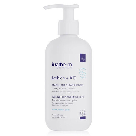 Ivatherm Ivahidra+ A.D Gel de spalare emolient cu efect calmant, 250 ml