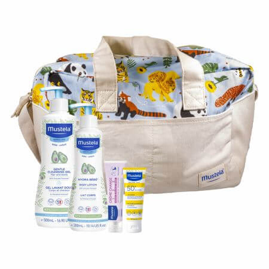 Reinigungsgel 500 ml + Hydra baby body 300 ml + Sonnenschutzlotion 40 ml + Vitaminbarriere 50 ml + Beutel, Mustela