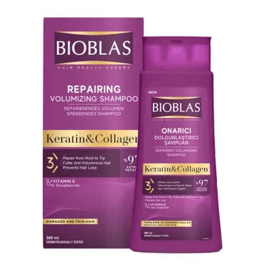 Bioblas Shampoo Collagen + Keratin, Anti Haarausfall, 360 ml