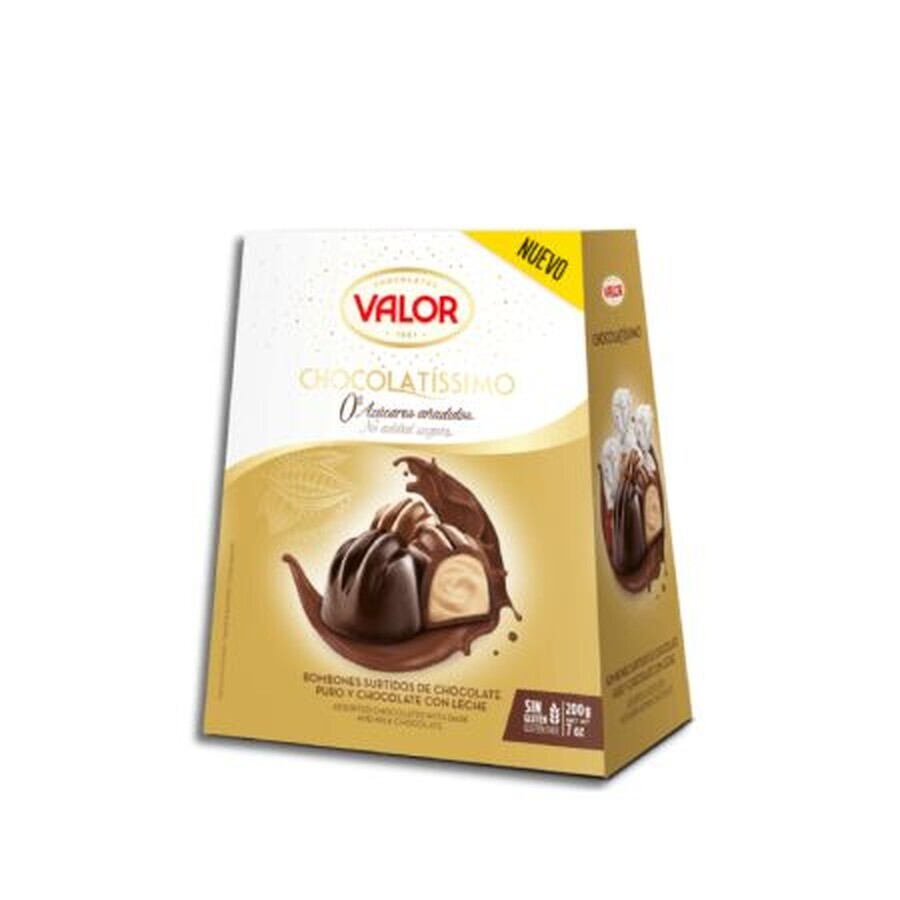 Auswahl an verschiedenen zuckerfreien Pralinen, 200 g, Valor