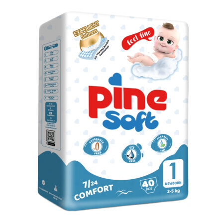 PINE Scutece nou nascut 2-5 kg marime 1 x 40 buc