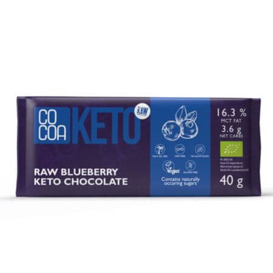 Ciocolata Bio cu afine Keto, 40 g, Cocoa