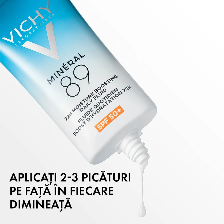 Fluide hydratant 72h à l'acide hyaluronique et SPF50 Mineral 89, 50ml, Vichy