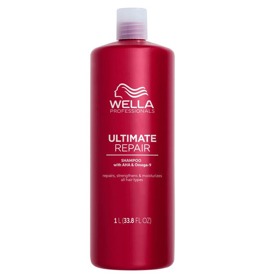 Sampon cu AHA si Omega 9 pentru par deteriorat Ultimate Repair, 1litru, Wella Professionals