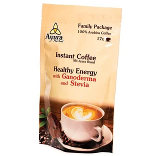 Coffee with ganoderma and stevia Instant Coffee Mix Family, 250 g, Ayura Herbal