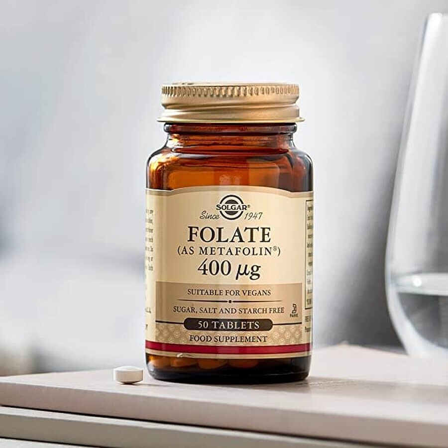 Folsäure Folat 400 ug, 50 Tabletten, Solgar