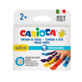 Acuarele Finger Baby, +2 ani, 4 x 50 ml, Carioca