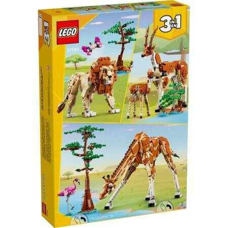 Animale salbatice din Safari, +9 ani, 31150, Lego Creator 3 in 1