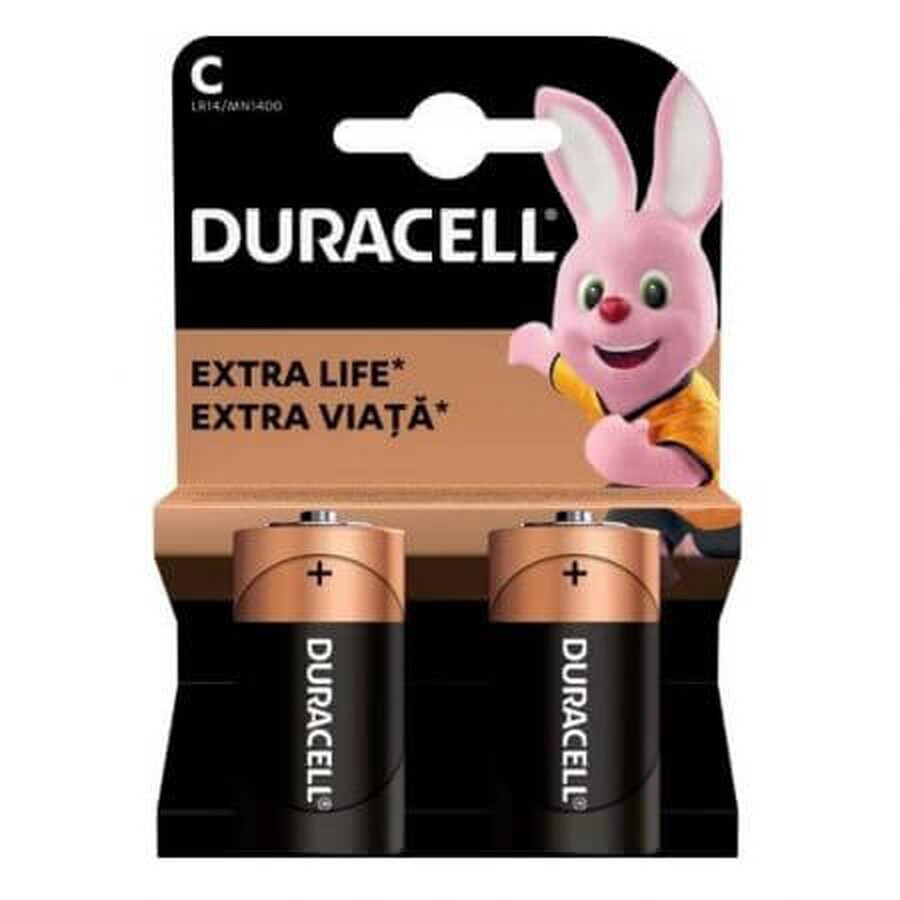 Alkaline-Batterien C Extra Life, 2 Stück, Duracell