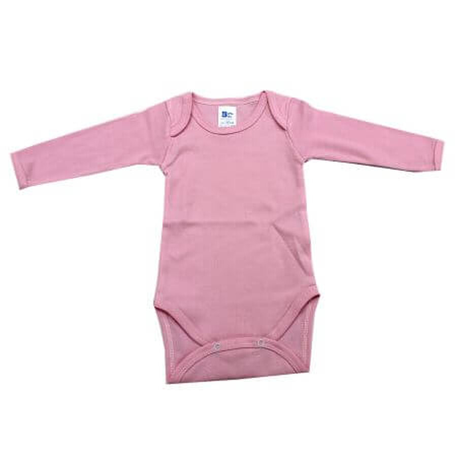 Langarm-Body aus Baumwolle, 12-18 Monate, Rosa, Baltic Bebe