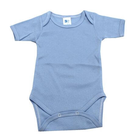 Body din bumbac cu maneca scurta Rib, 18-24 luni, Bleu, Baltic Bebe