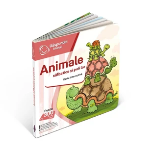 Interactive book, Wild animals and their young, Raspundel Istetel