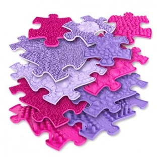 Orthopedic sensory puzzle mat, +12 months, Pink, Muffik
