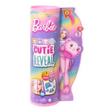 Papusa Barbie Cutie Reveal, Ursulet, Barbie