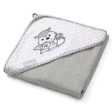 Grey towel with bamboo fibre hood, 100x100 cm, Babyono