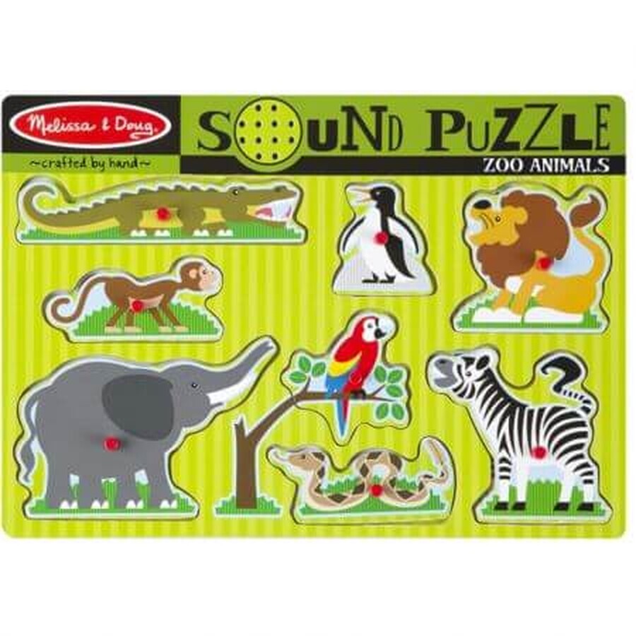 Holzpuzzle mit Geräuschen Zootiere, +2 Jahre, Melissa&amp;Doug