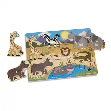 Holzpuzzle Safari-Tiere, +2 Jahre, Melissa&Doug